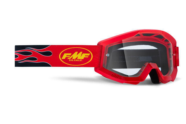 Очки кроссовые FMF Powercore Flame Red (прозрачная линза)